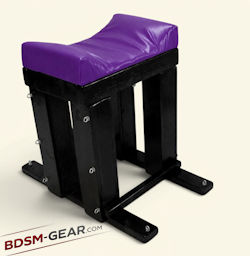 Dungeon-quality spanking furniture with curved cushion