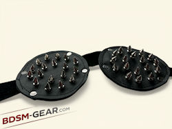 BDSM breast play gear with embedded spikes