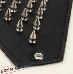 fetish bondage accessory with spiked leather  thong and black rope