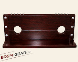 Portable tickle bondage stock with foot and toe restraints
